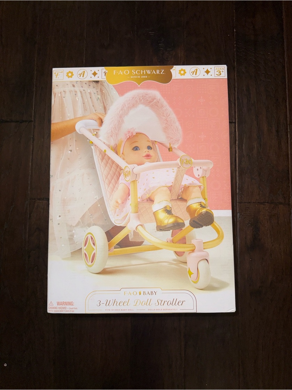 FAO Schwarz Pink 3-Wheel Doll Stroller for Kids